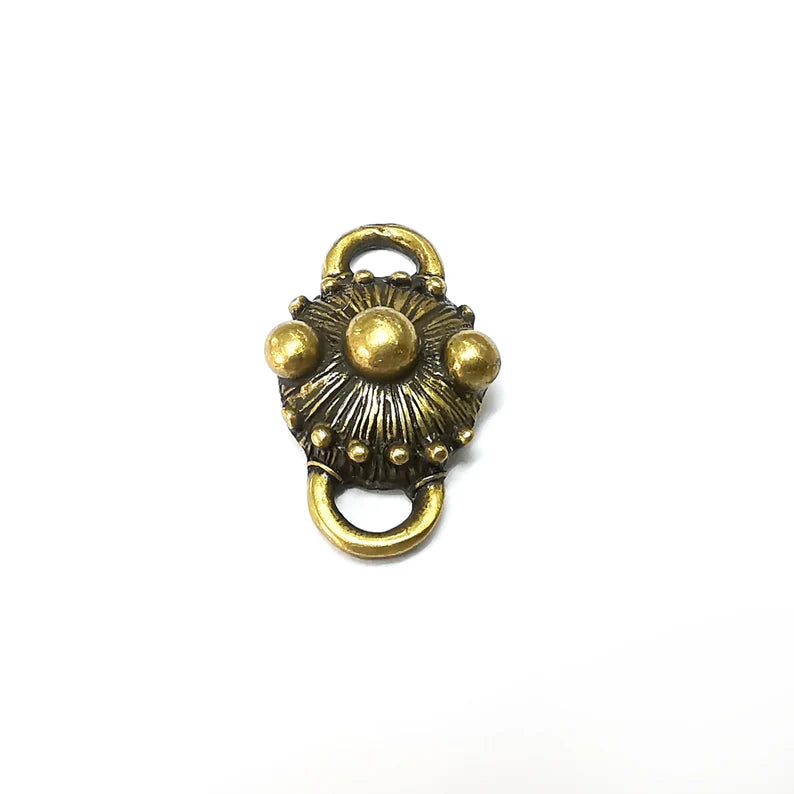 2 Bronze Rustic Connector, Jewelry Parts, Bronze Bracelet Component, Antique Bronze Finding, Antique Bronze Plated Metal (27x16mm) G35556