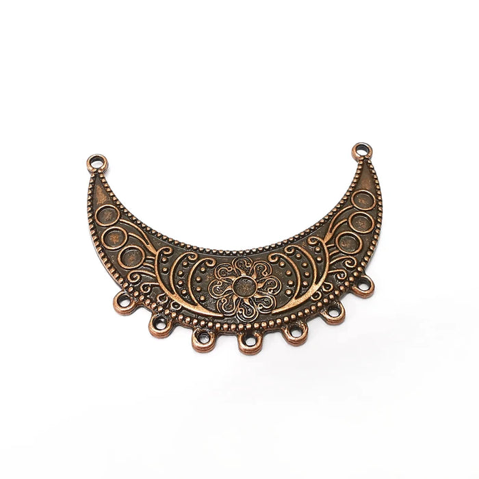 Flower Connector, Necklace Parts, Collar Jewelry Parts, Pendant Component, Antique Copper Finding, Antique Copper Plated (66x47mm) G35564