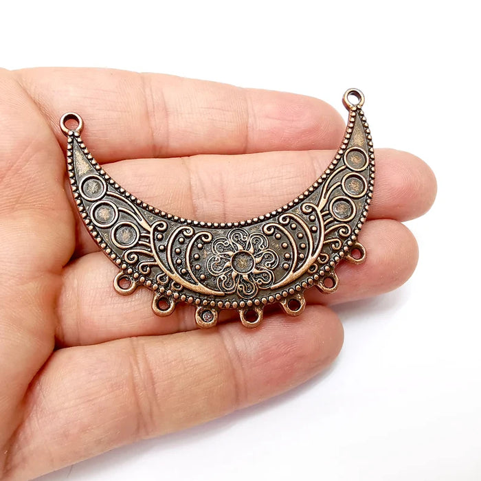 Flower Connector, Necklace Parts, Collar Jewelry Parts, Pendant Component, Antique Copper Finding, Antique Copper Plated (66x47mm) G35564
