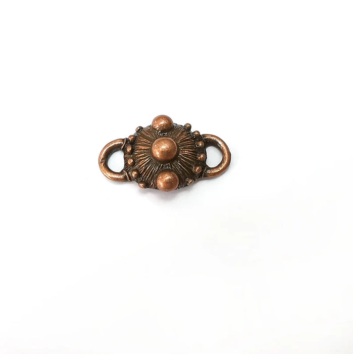 2 Copper Rustic Connector, Jewelry Parts, Copper Bracelet Component, Antique Copper Finding, Antique Copper Plated Metal (27x16mm) G35584