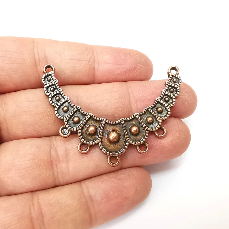 Copper Connector, Necklace Parts, Collar Jewelry Parts, Pendant Component, Antique Copper Finding, Antique Copper Plated (53x34mm) G35595