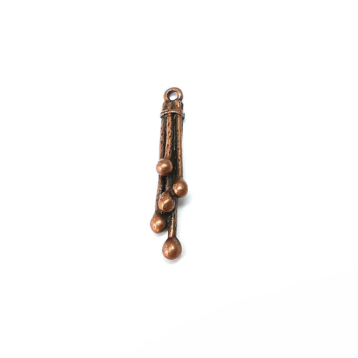 2 Copper Stalactite Charms, Boho Charm, Rustic Charm, Earring Charm, Copper Pendant, Necklace Parts, Antique Copper Plated 38x5mm G35597