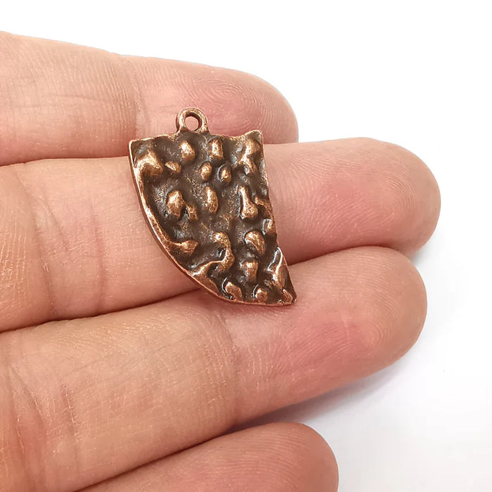 5 Copper Charms, Baroque Charms, Ethnic Earring Charms, Copper Rustic Pendant, Necklace Parts, Antique Copper Plated 26x17mm G35520
