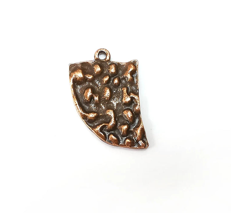 5 Copper Charms, Baroque Charms, Ethnic Earring Charms, Copper Rustic Pendant, Necklace Parts, Antique Copper Plated 26x17mm G35520