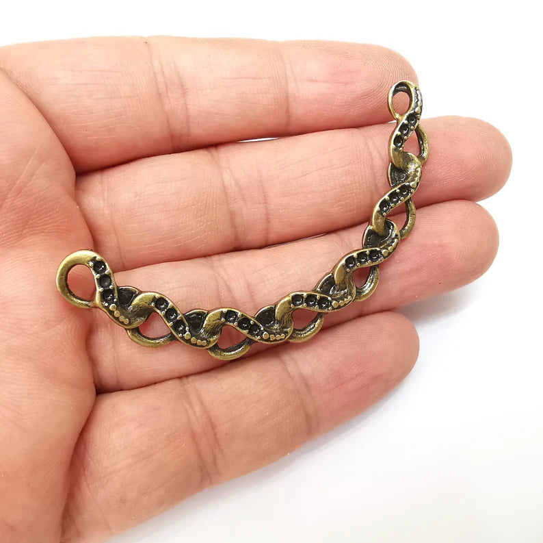 Bronze Connector, Necklace Parts, Collar Jewelry Parts, Pendant Component, Antique Bronze Finding, Antique Bronze Plated (70mm) G35634