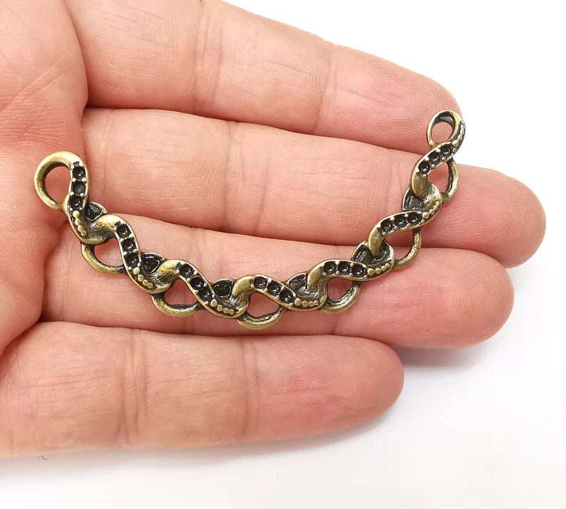 Bronze Connector, Necklace Parts, Collar Jewelry Parts, Pendant Component, Antique Bronze Finding, Antique Bronze Plated (70mm) G35634