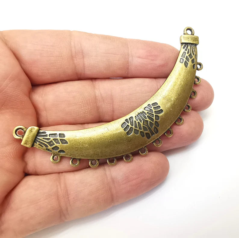 Bronze Connector, Necklace Parts, Collar Jewelry Parts, Pendant Component, Antique Bronze Finding, Antique Bronze Plated (91mm) G35646