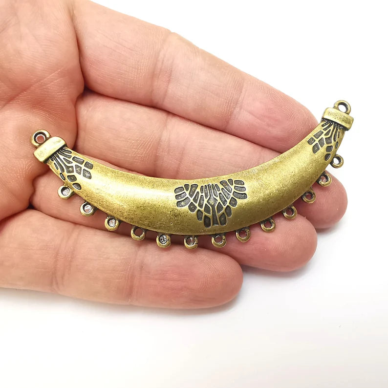 Bronze Connector, Necklace Parts, Collar Jewelry Parts, Pendant Component, Antique Bronze Finding, Antique Bronze Plated (91mm) G35646