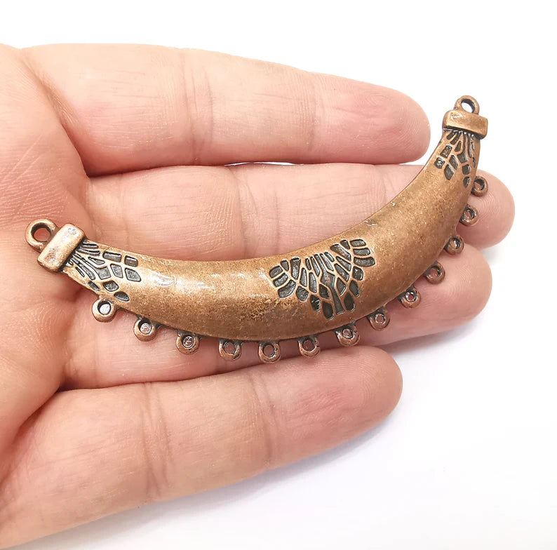 Copper Connector, Necklace Parts, Collar Jewelry Parts, Pendant Component, Antique Copper Finding, Antique Copper Plated (91mm) G35655