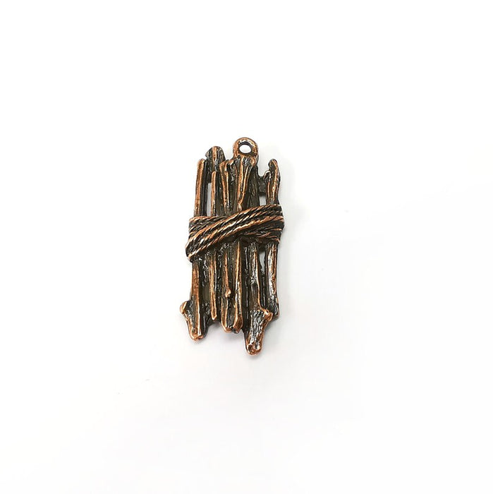 Copper Dangle Charms, Knot Charms, Rustic Charms, Earring Charms, Copper Pendant, Necklace Parts, Antique Copper Plated 38x16mm G35531