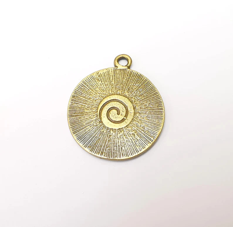 Bronze Pendant, Bronze Charms, Earring Charms, Dangle Pendant, Earring Charms Necklace Pendant, Antique Bronze Plated Metal 39x32mm G35680