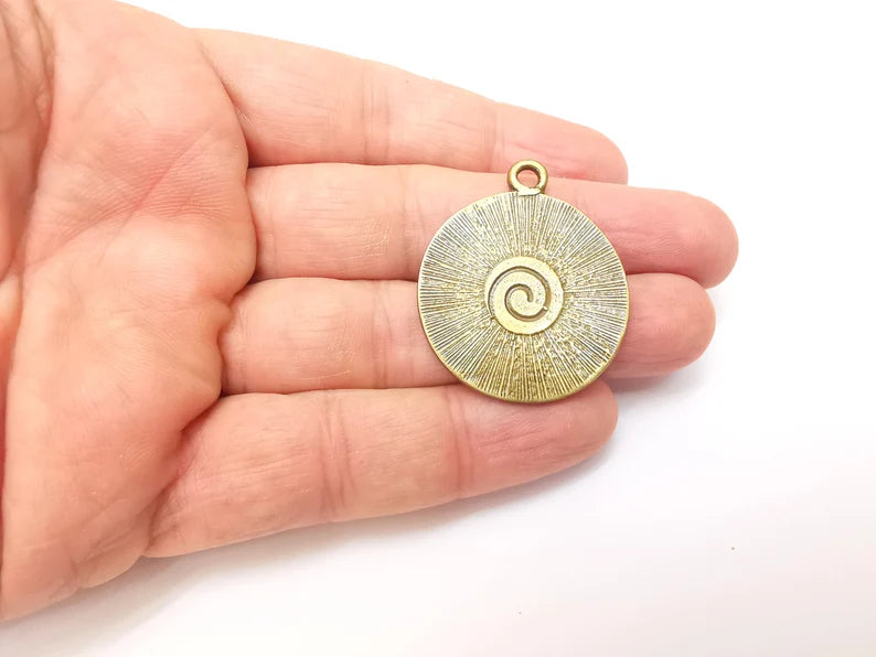 Bronze Pendant, Bronze Charms, Earring Charms, Dangle Pendant, Earring Charms Necklace Pendant, Antique Bronze Plated Metal 39x32mm G35680