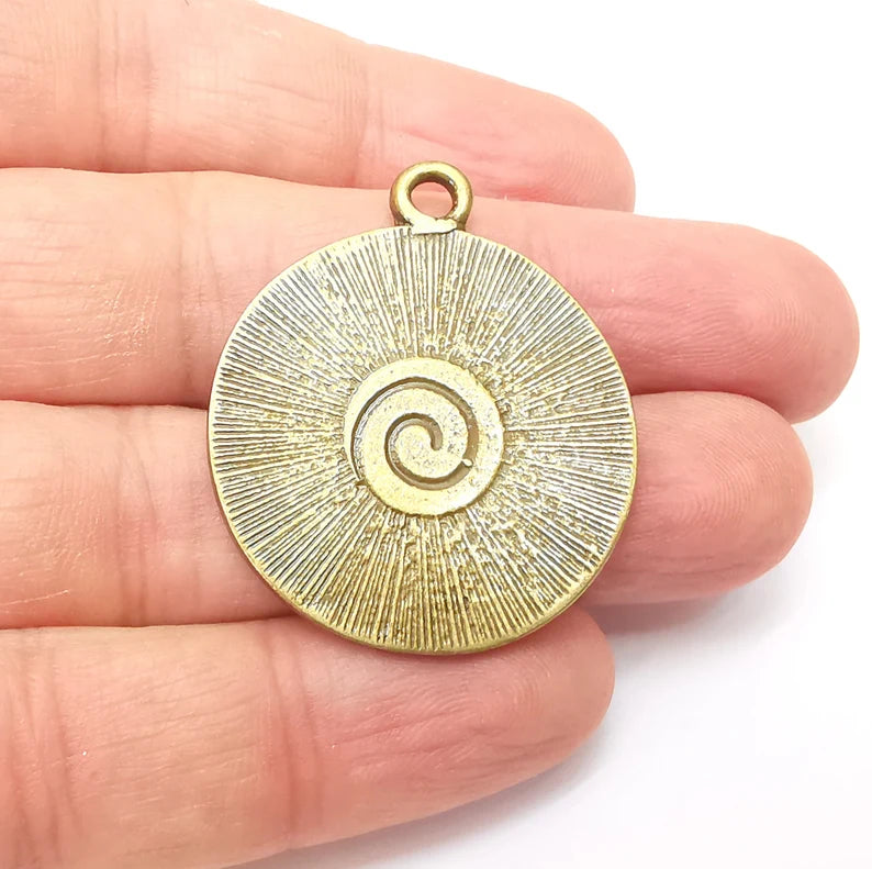 Bronze Pendant, Bronze Charms, Earring Charms, Dangle Pendant, Earring Charms Necklace Pendant, Antique Bronze Plated Metal 39x32mm G35680