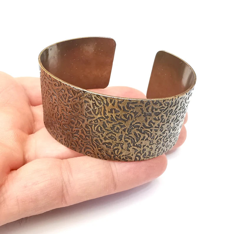 Branch Bracelet, Cuff Blank, Bracelet Base, Antique Bronze Plated Brass Adjustable Bracelet (30mm) G35692
