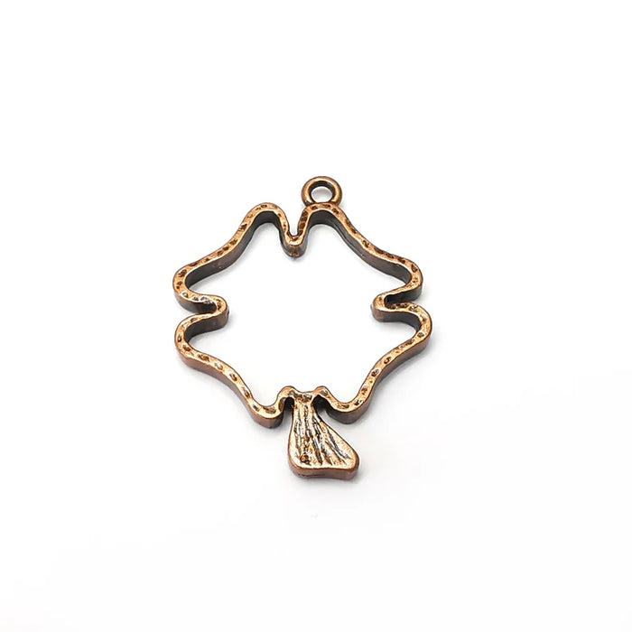 2 Fish Charms, Frame Charms, Nature Charms Jewelry Parts, Bracelet Component, Antique Copper Plated Metal Finding (39x29mm) G35697