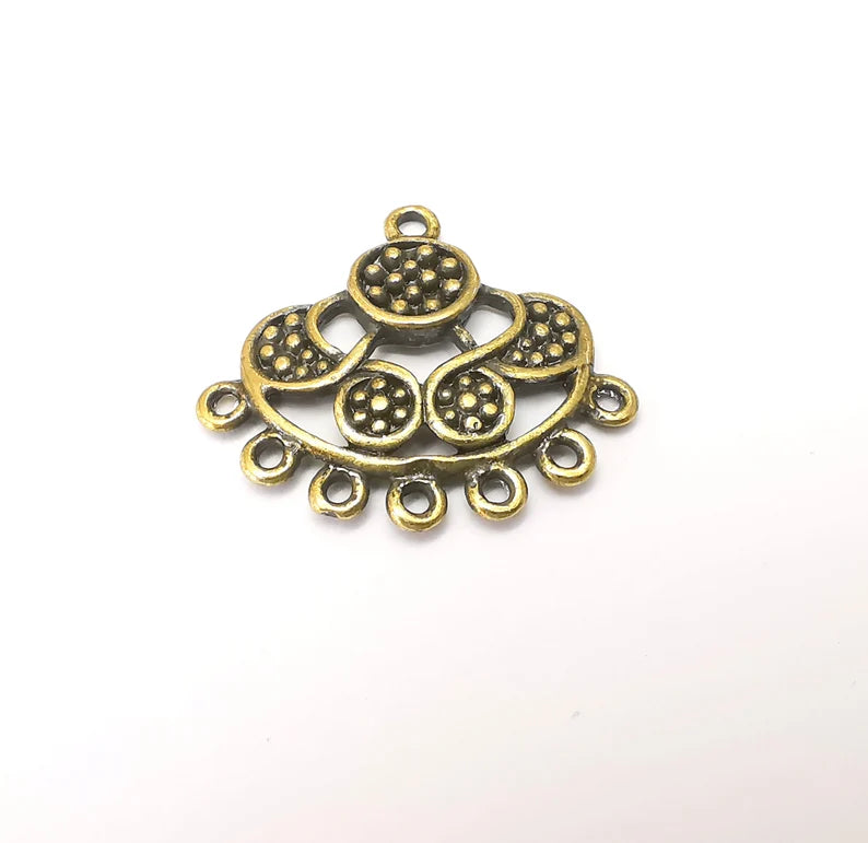 Bronze Connector Charms, Boho Charm, Rustic Charm, Earring Charm, Bronze Pendant, Necklace Parts, Antique Bronze Plated 31x28mm G35702