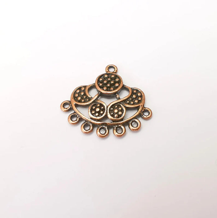 Copper Connector Charms, Boho Charm, Rustic Charm, Earring Charm, Copper Pendant, Necklace Parts, Antique Copper Plated 31x28mm G35704