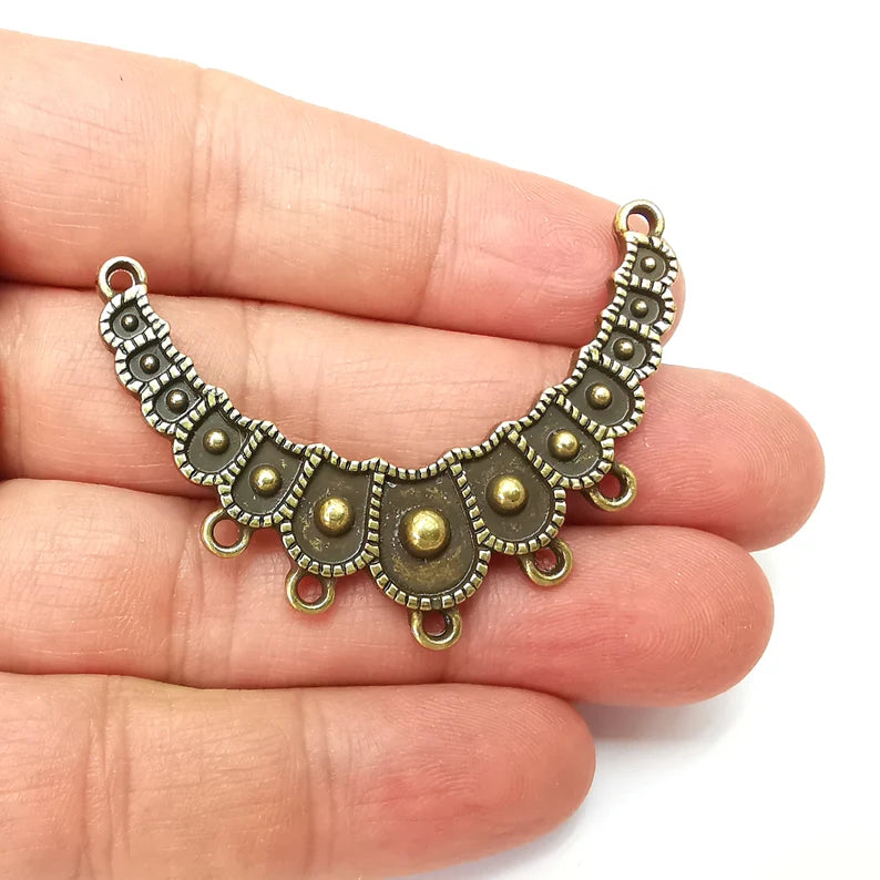 Bronze Connector, Necklace Parts, Collar Jewelry Parts, Pendant Component, Antique Bronze Finding, Antique Bronze Plated (53x34mm) G35560