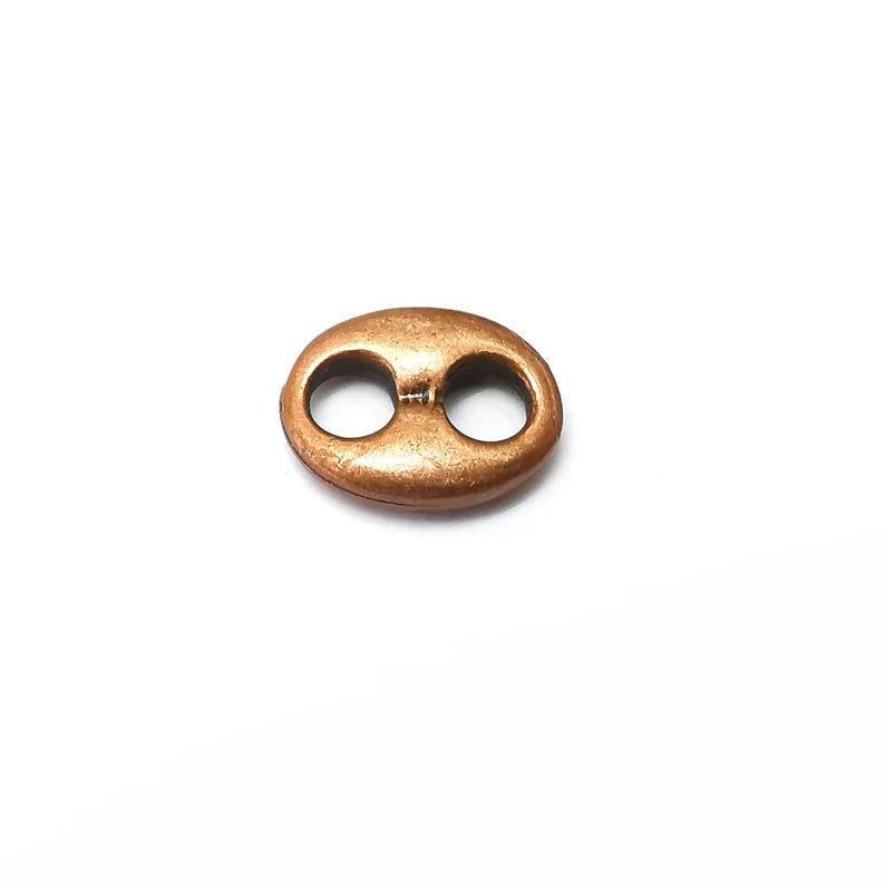 5 Copper Two Hole Connector, Jewelry Parts, Copper Bracelet Component, Antique Copper Finding, Antique Copper Plated Metal (16x12mm) G35712