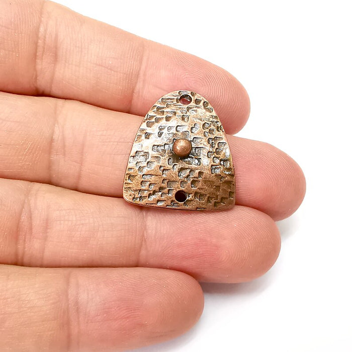 2 Two Hole Connector, Copper Jewelry Parts, Copper Bracelet Component, Antique Copper Finding, Antique Copper Plated Metal (26x23mm) G35570