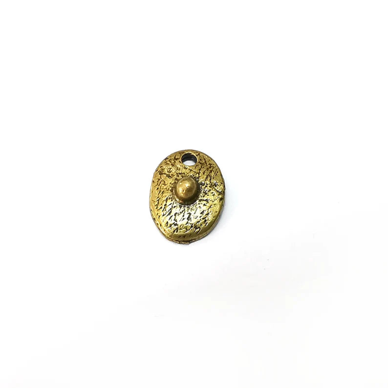 5 Bronze Oval Charms, Boho Charms, Rustic Charms, Earring Charms, Bronze Pendant, Necklace Parts, Antique Bronze Plated 14x10mm G35571