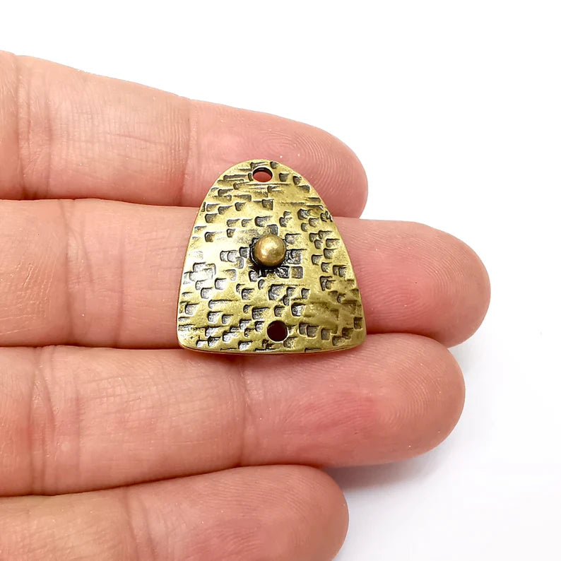 2 Two Hole Connector, Bronze Jewelry Parts, Bronze Bracelet Component, Antique Bronze Finding, Antique Bronze Plated Metal (26x23mm) G35575