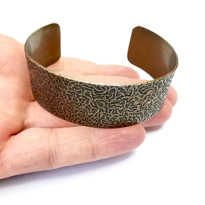 Branch Bracelet, Cuff Blank, Bangle Base, Antique Bronze Plated Brass, Adjustable Bracelet (25mm) G35740