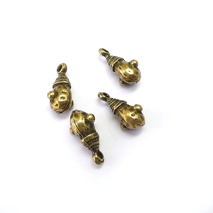 2 Bronze Drop Charms, Boho Charms, Rustic Charms, Earring Charms, Bronze Pendant, Necklace Parts, Antique Bronze Plated 17x9mm G35743