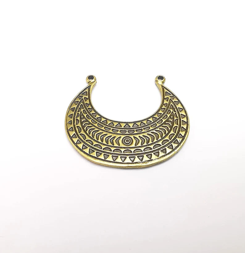 Bronze Connector Charms, Boho Charm, Rustic Charm, Earring Charm, Bronze Pendant, Necklace Parts, Antique Bronze Plated 39x35mm G35750