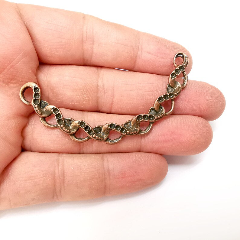 Copper Connector, Necklace Parts, Collar Jewelry Parts, Pendant Component, Antique Copper Finding, Antique Copper Plated (70mm) G35611