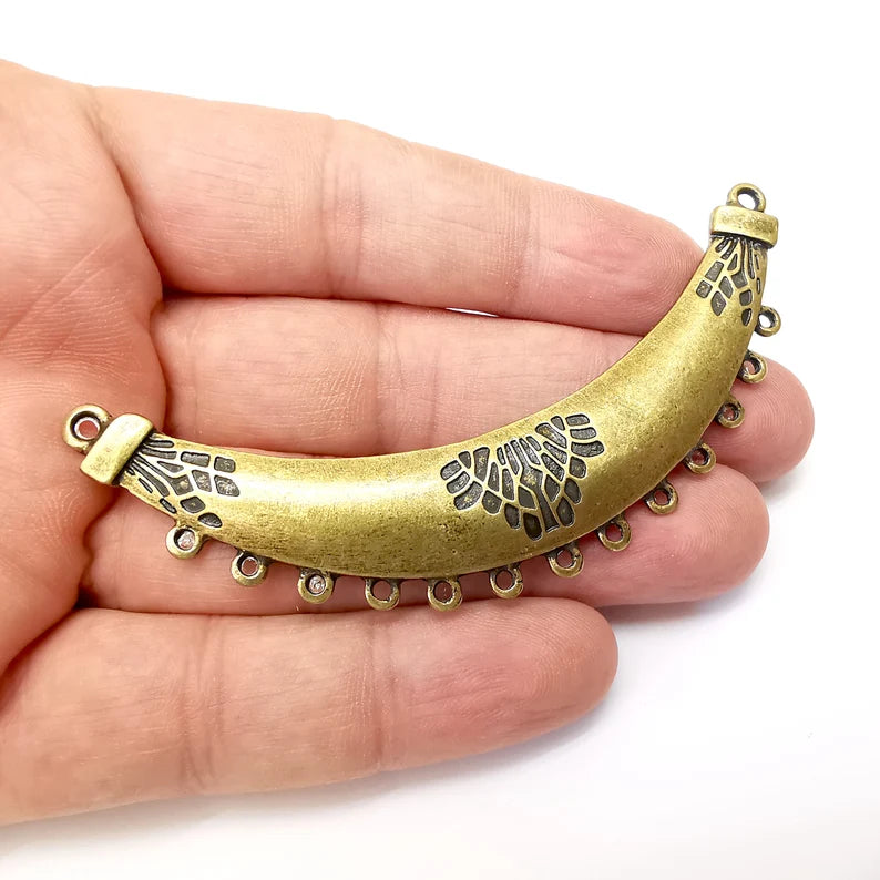 Bronze Connector, Necklace Parts, Collar Jewelry Parts, Pendant Component, Antique Bronze Finding, Antique Bronze Plated (91mm) G35646