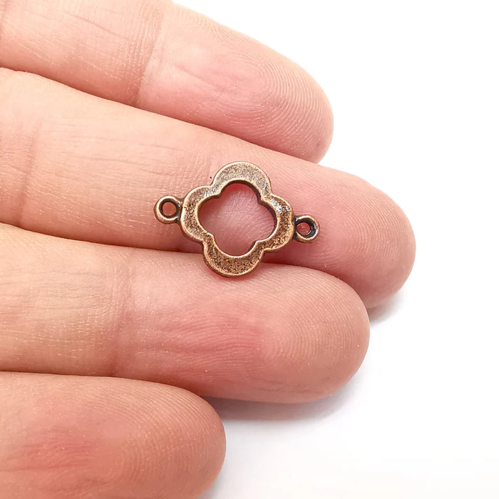 5 Copper Rustic Connector, Jewelry Parts, Copper Bracelet Component, Antique Copper Finding, Antique Copper Plated Metal (20x14mm) G35653