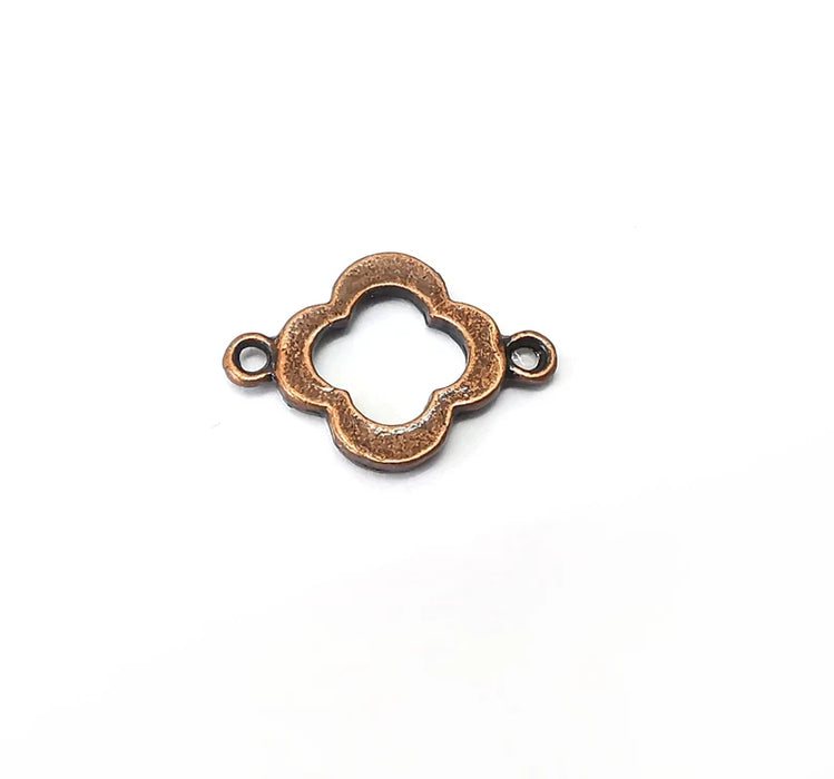 5 Copper Rustic Connector, Jewelry Parts, Copper Bracelet Component, Antique Copper Finding, Antique Copper Plated Metal (20x14mm) G35653