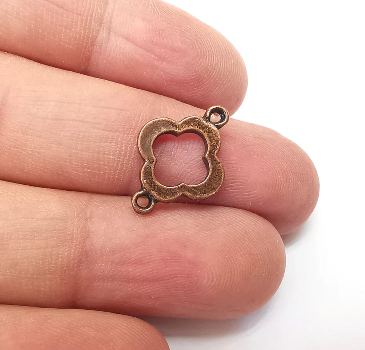 5 Copper Rustic Connector, Jewelry Parts, Copper Bracelet Component, Antique Copper Finding, Antique Copper Plated Metal (20x14mm) G35653