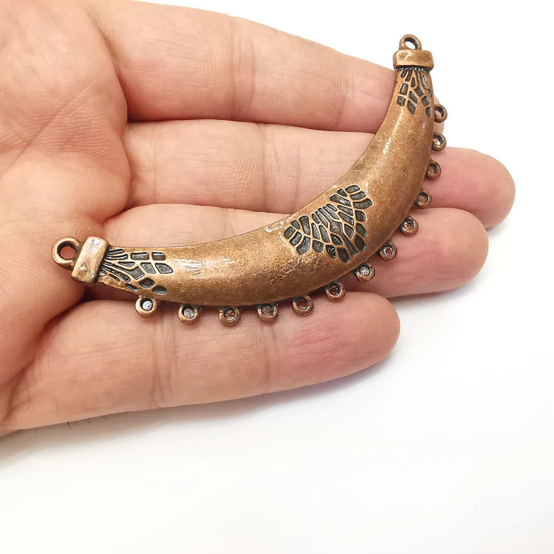 Copper Connector, Necklace Parts, Collar Jewelry Parts, Pendant Component, Antique Copper Finding, Antique Copper Plated (91mm) G35655