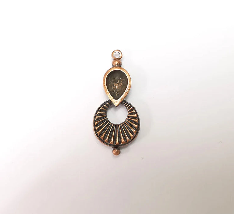 Copper Dangle Charms, Boho Charms, Rustic Charms, Earring Charms, Copper Pendant, Necklace Parts, Antique Copper Plated 38x16mm G35855