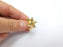 Shiny Gold Star Ring Setting, Cabochon Blank, Resin Bezel, Triangle Ring Mounting, Epoxy Frame Base, Adjustable Shiny Gold Plated 8mm G35658