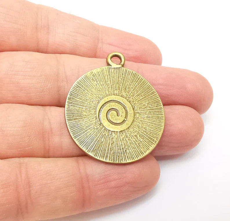 Bronze Pendant, Bronze Charms, Earring Charms, Dangle Pendant, Earring Charms Necklace Pendant, Antique Bronze Plated Metal 39x32mm G35680