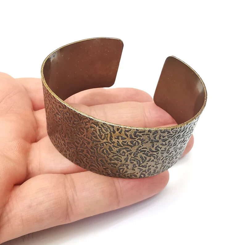 Branch Bracelet, Cuff Blank, Bracelet Base, Antique Bronze Plated Brass Adjustable Bracelet (30mm) G35692