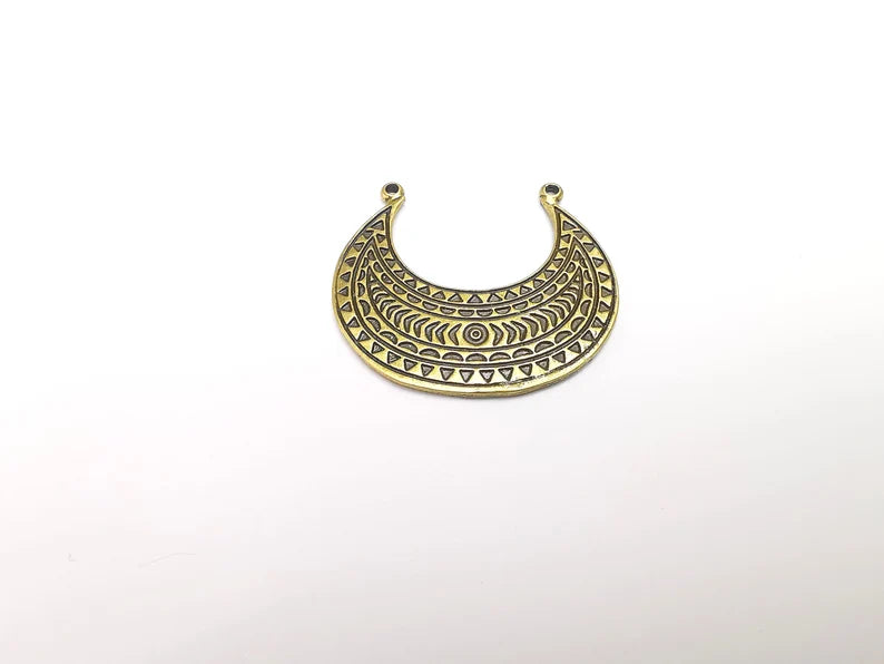 Bronze Connector Charms, Boho Charm, Rustic Charm, Earring Charm, Bronze Pendant, Necklace Parts, Antique Bronze Plated 39x35mm G35750