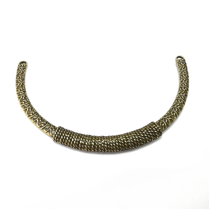 Bronze Connector, Necklace Parts, Collar Jewelry Parts, Pendant Component, Antique Bronze Finding, Antique Bronze Plated (110mm) G35932