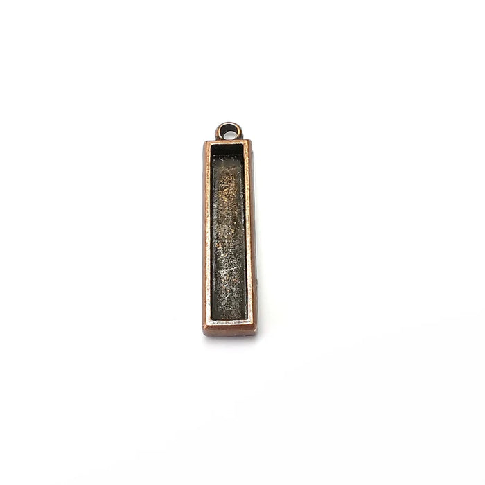 Rectangle Blank, Resin Kit, Charm Frame, Pendant Bezel, Earring Base, Cabochon inlay Mountings, Antique Copper Plated 30x5mm G35933