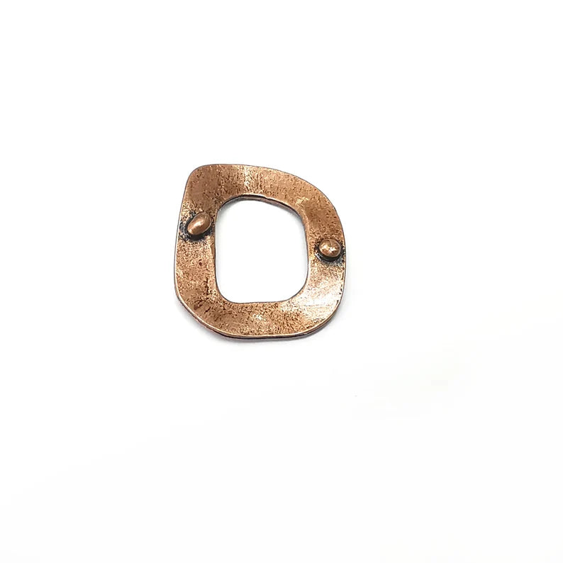 2 Frame Charms, Frame Connector , Geometric Charms Jewelry Parts, Bracelet Component, Antique Copper Plated Metal Finding (26x22mm) G35939