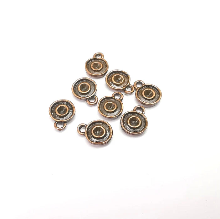 10 Copper Dangle Charms, Boho Charms, Rustic Charms, Earring Charms, Copper Pendant, Necklace Parts, Antique Copper Plated 11x8mm G35769