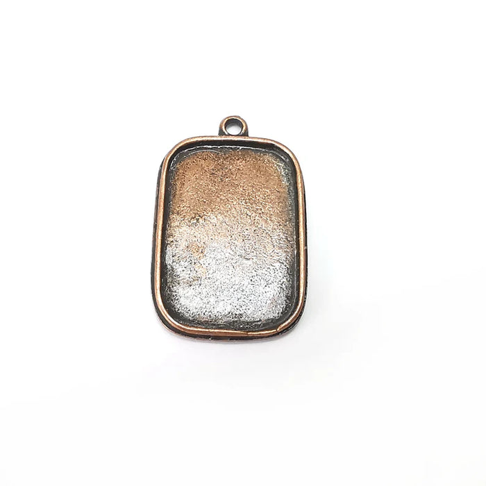 Rectangle Blank, Resin Kit, Charm Frame, Pendant Bezel, Earring Base, Cabochon inlay Mountings, Antique Copper Plated 30x20mm G35955