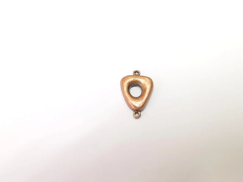 Copper Triangle Connector, Jewelry Parts, Copper Bracelet Component, Antique Copper Finding, Antique Copper Plated Metal (31x20mm) G35959