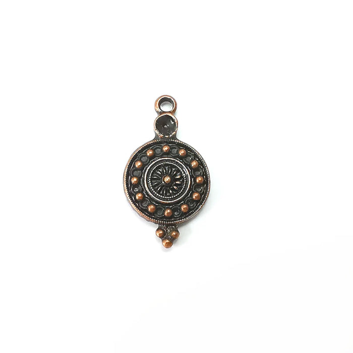 5 Copper Charms, Boho Charms, Earring Charms, Copper Pendant, Ethnic Rustic Charms, Necklace Parts, Antique Copper Plated 29x16mm G35783