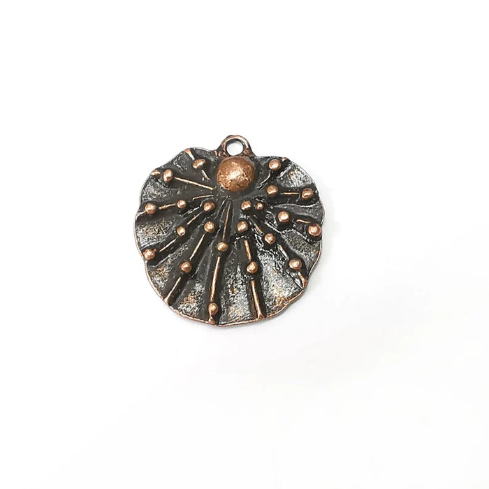 Copper Dangle Charms, Boho Charms, Rustic Charms, Earring Charms, Copper Pendant, Necklace Parts, Antique Copper Plated 27x24mm G35787