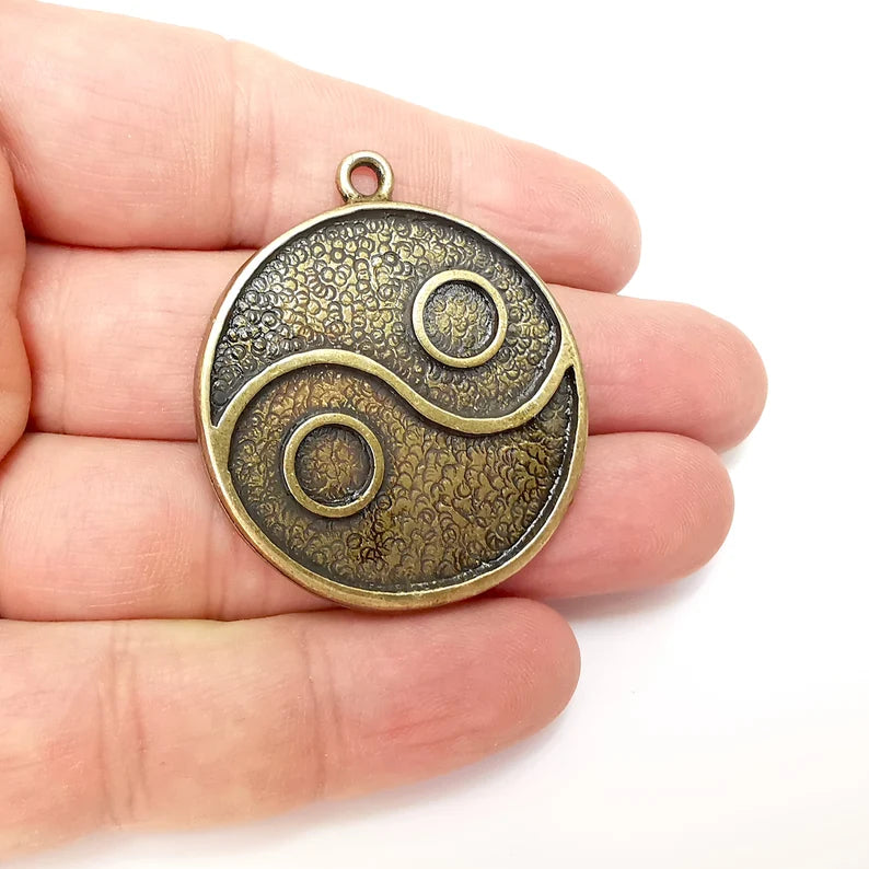 Bronze Round Pendant Blank, Charms Base, Cabochon Bezel, inlay Mounting, Resin Necklace, Antique Bronze plated 7mm blank G35986