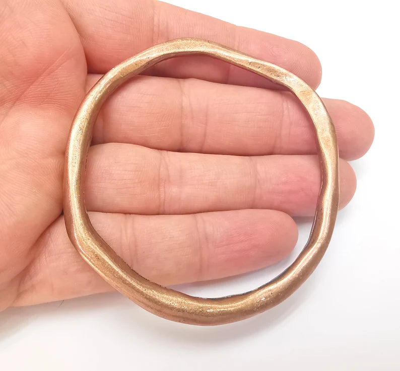 Organic Shape Large Circle Findings Connector Antique Copper Plated (72mm) G35993